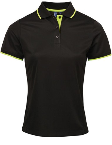 P-PR619-Womens Contrast Coolchecker® Polo